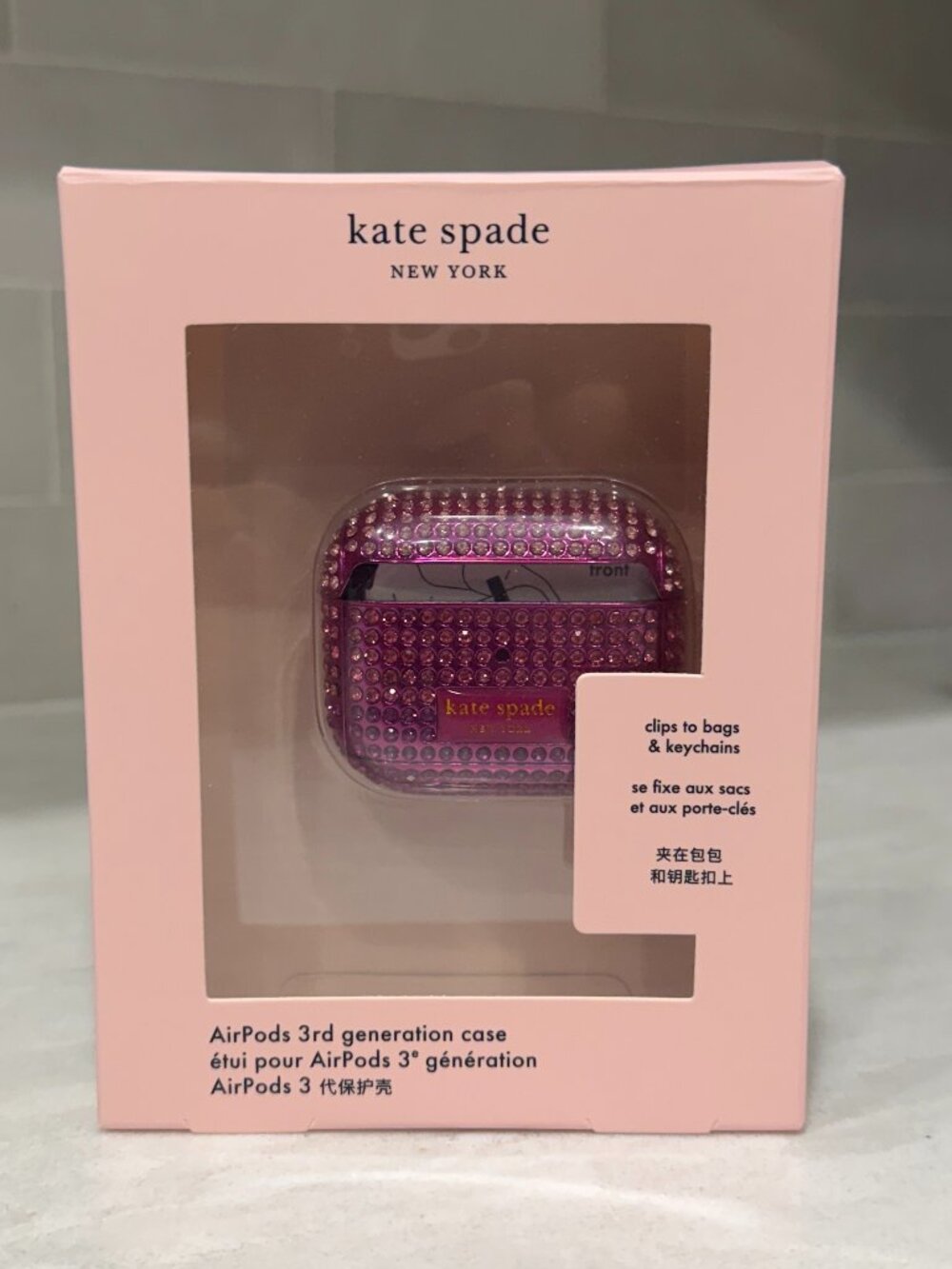 Kate Spade Gala Rhinestone Airpods 3rd Generation Case Open Box Unused